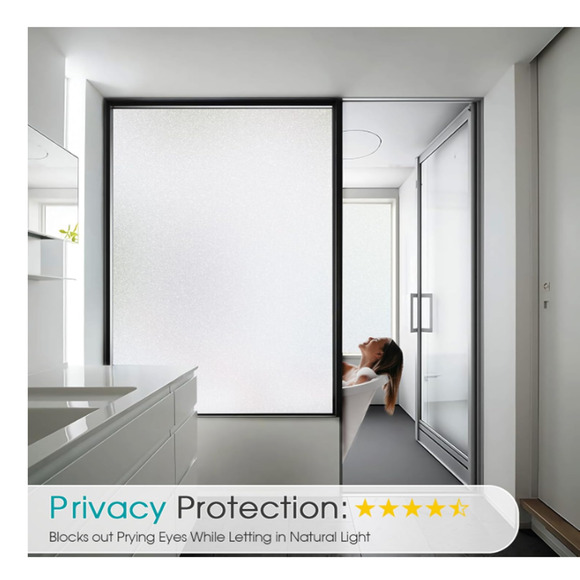 Window Privacy Film Frosted Glass Static Cling UV Insulation 17.5"x78.7" - Picture 2 of 9
